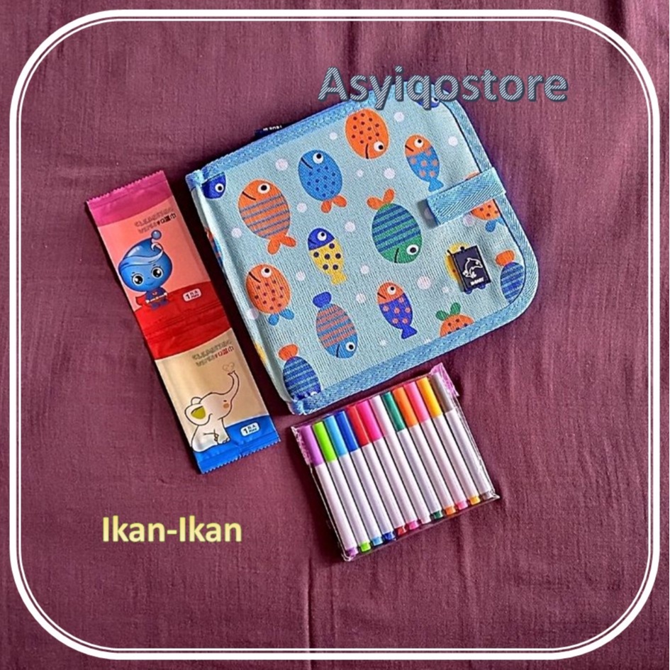 Mainan Edukasi Anak Perempuan Laki Laki Balita 4 Tahun Buku Menggambar Untuk Cewek Cowok FREE SPIDOL-Ikan