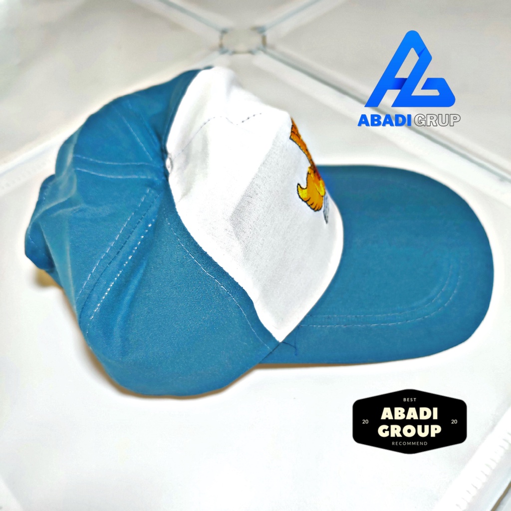 Topi sekolah SMA abu putih unisex