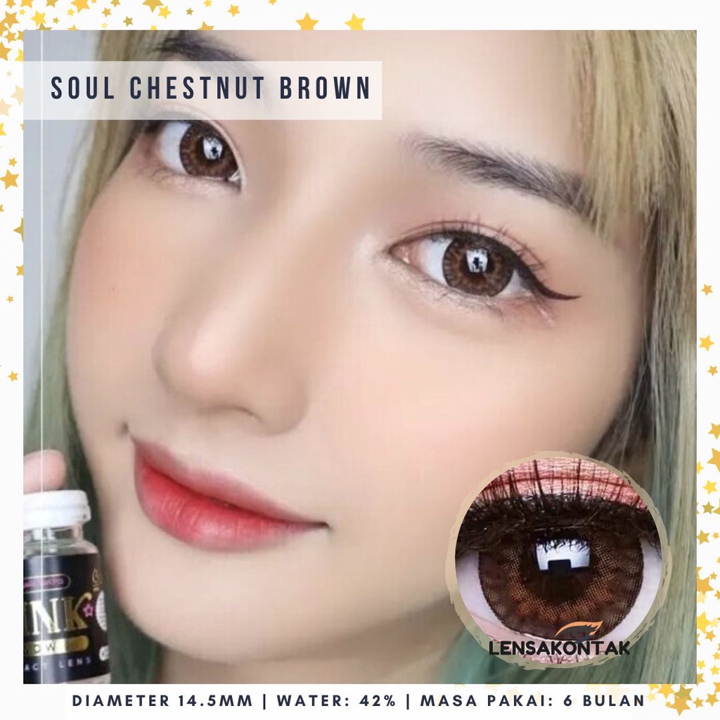 (CUCI GUDANG) Softlens Wink wow lens soul chestnut Brown / coklat