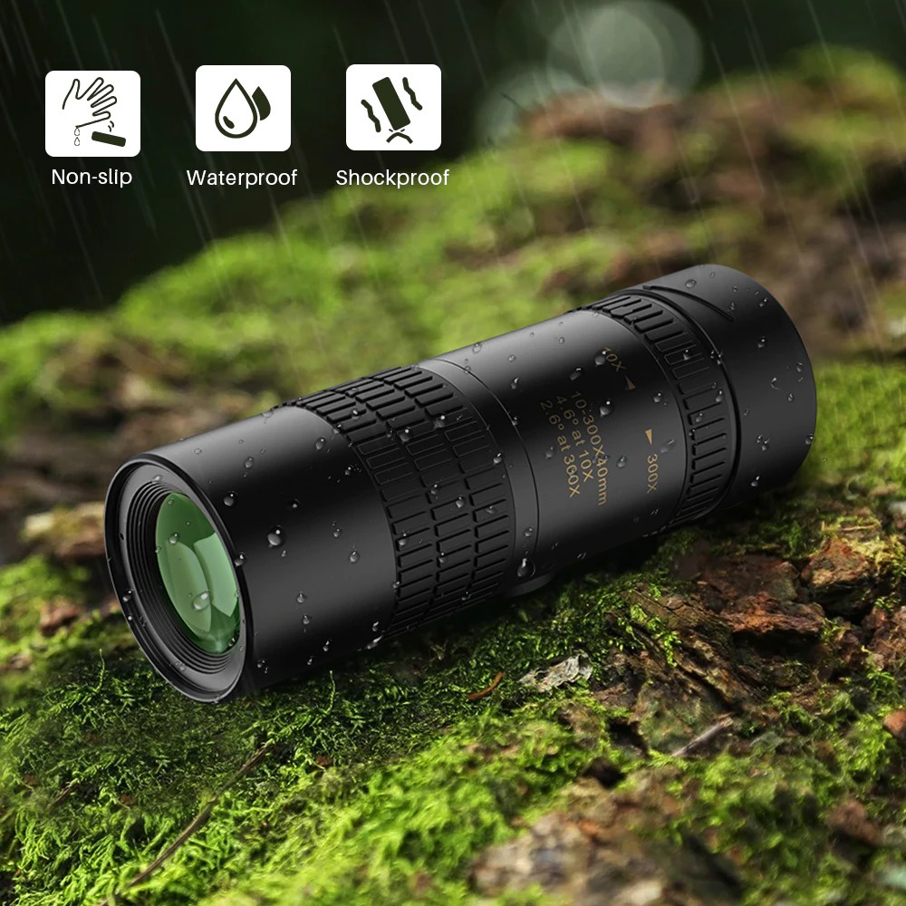 Monocular Zoom Telescope Long Range 10-300x40 - AXC44 - Black
