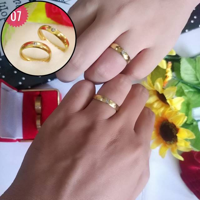 CINCIN KAWIN EMAS BAHAN TITANIUM FREE UKIR NAMA