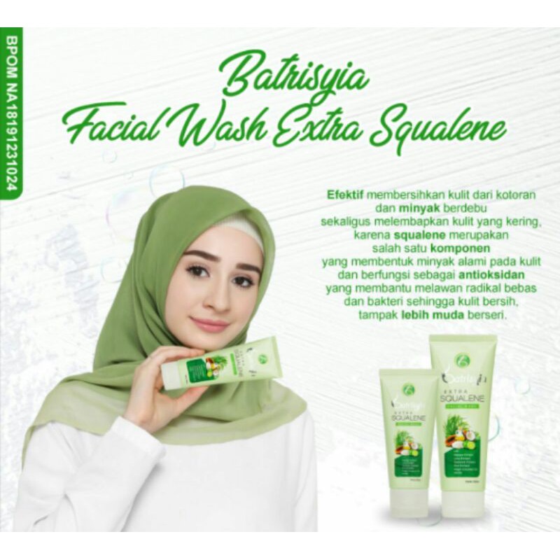 FACIAL WASH EXTRA SQUALENE BATRISYIA HERBAL BPOM sabun pembersih wajah sabun muka pemutih glowing