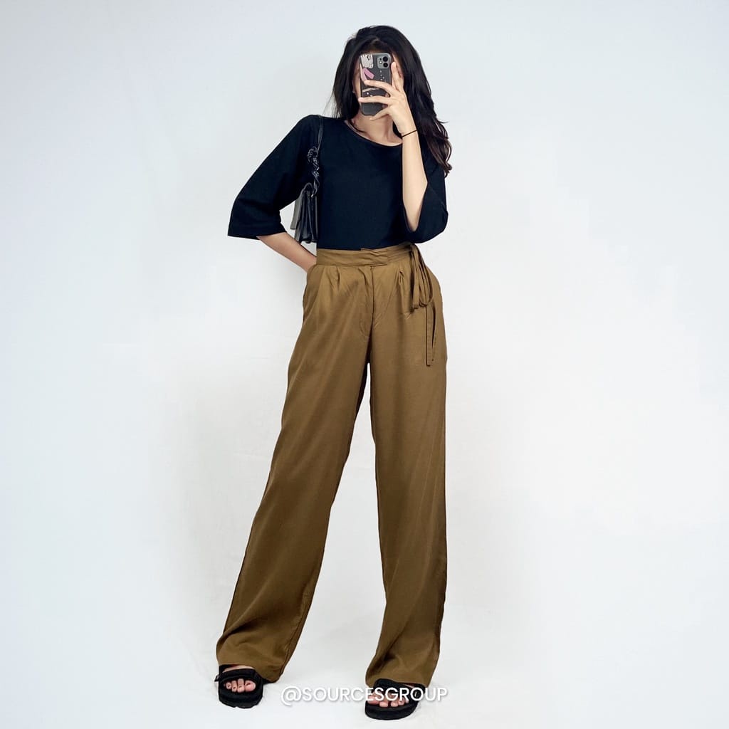 BEFAST - ZFF OOTD Celana Panjang RIYOU / Oliver Pant Kulot Rayon / Celana Panjang Highwaist / Kulot Polos Formal / Fashion Wanita Remaja Casual / Celana Panjang Kulot Terlaris / Trendy / OOTD Wanita Remaja Ala Korean Style