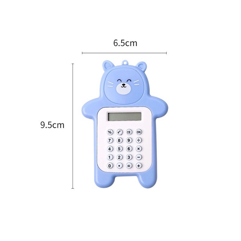 Kalkulator 8 Digit Mini Portable Kartun Beruang Lucu Tombol Karet