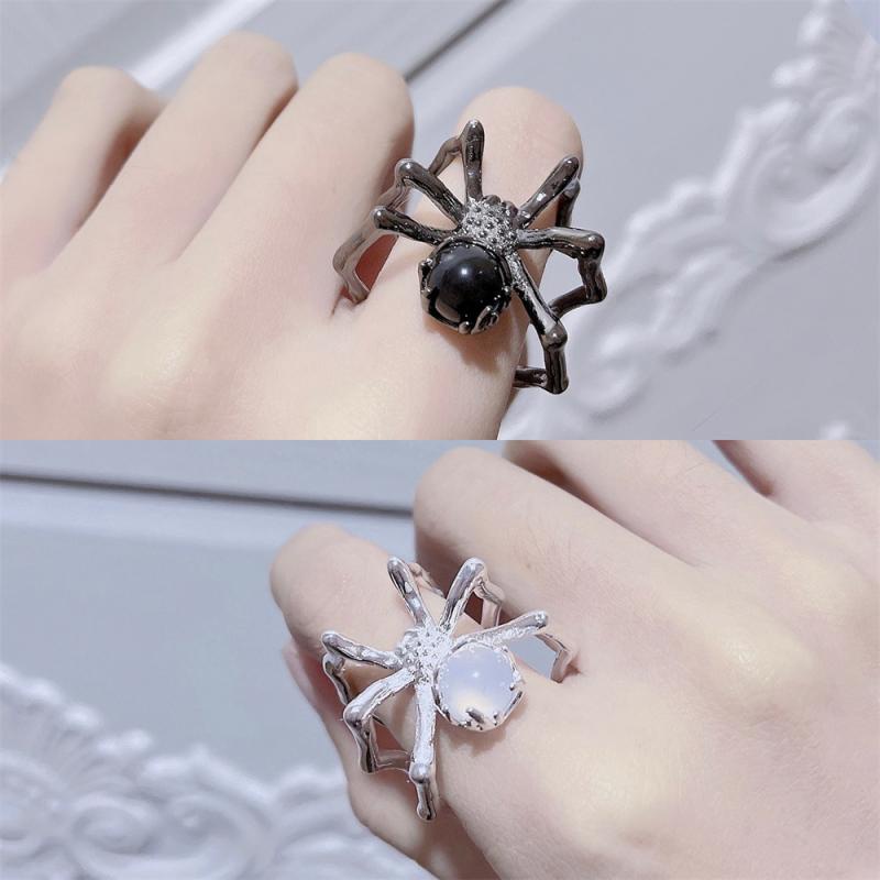 Cincin Desain Laba-Laba Gaya Gothic Punk Untuk Wanita