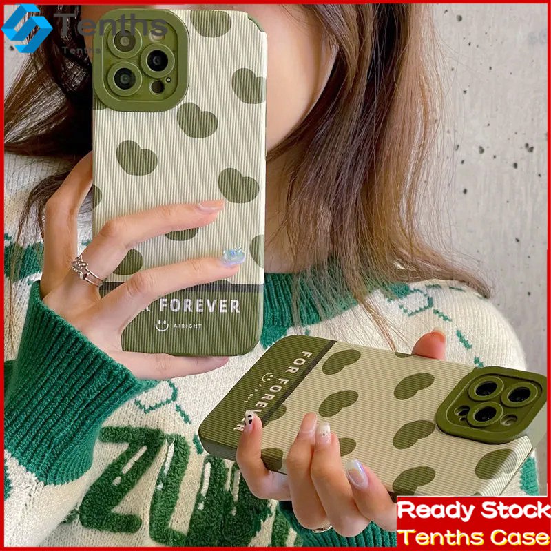 Oppo A57 A76 A96 A16 A16s A15 A15s A95 A74 A54 A55 A94 A53 A33 A32 A31 A5 A9 2020 Reno 7Z 6Z 5Z 5 6 A12 A3s A5s Motif Hati Hijau Casing Silikon