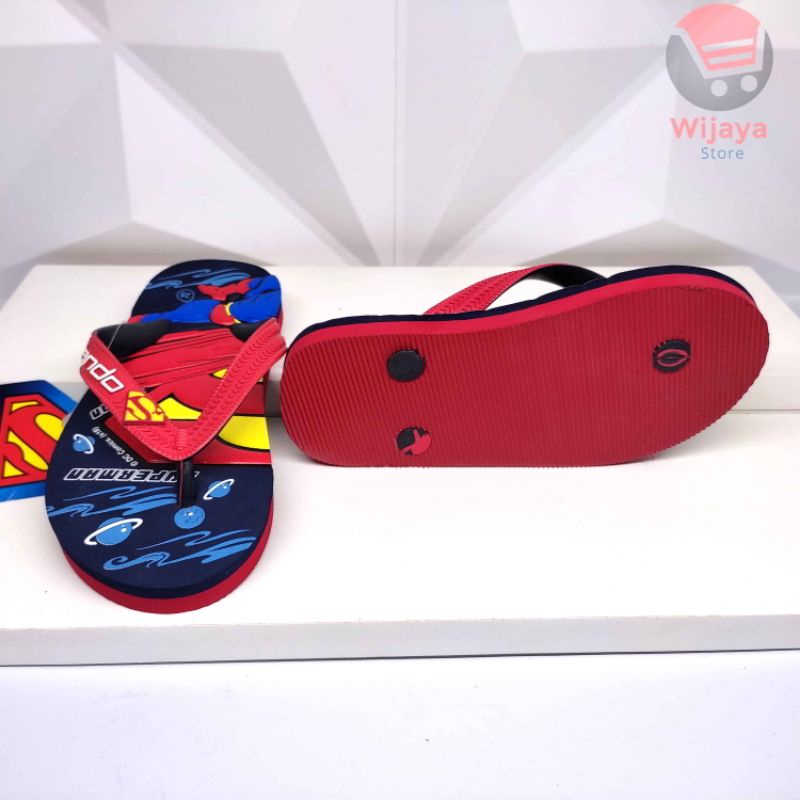 Sandal Jepit Anak Laki-Laki Ando Player 28-32 Sendal Karakter Superhero Superman Batman Desain Seru untuk Aktivitas Sehari-hari SPM BT 2301 210 103