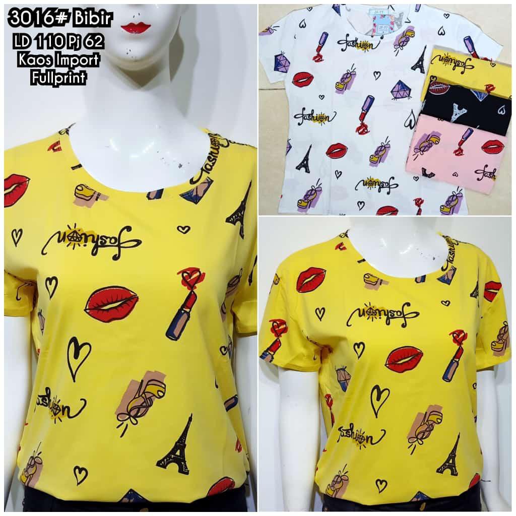 Baju Kaos Murah Adem - Kiss Bibir 3016