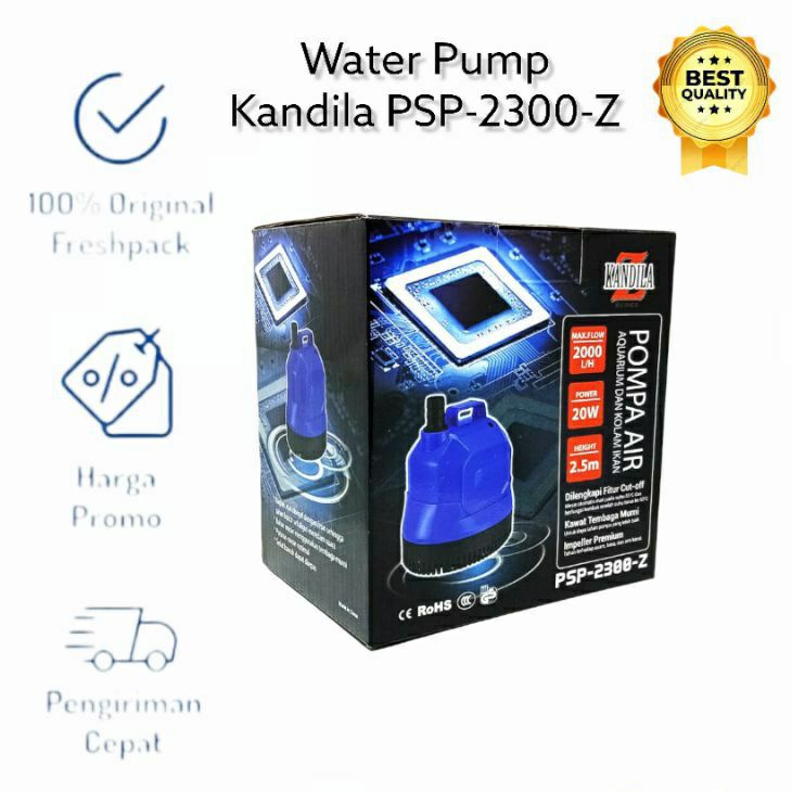 KANDILA PSP 2300-Z 20W FILTER POMPA AIR CELUP KOLAM IKAN AQUARIUM