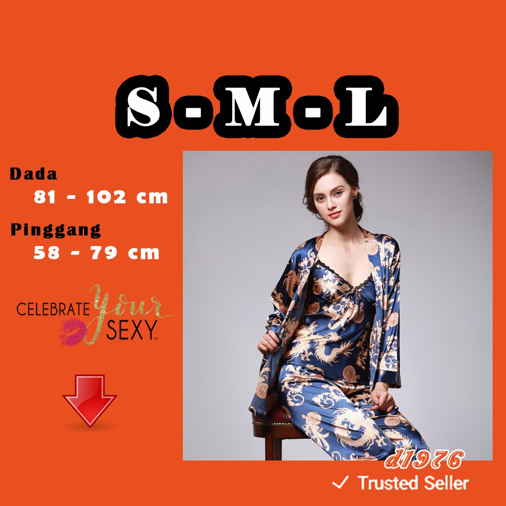 d1976 Luxury Pajamas All Size S M L Piyama Premium Baju Tidur Wanita Model Kimono Lingerie A1092