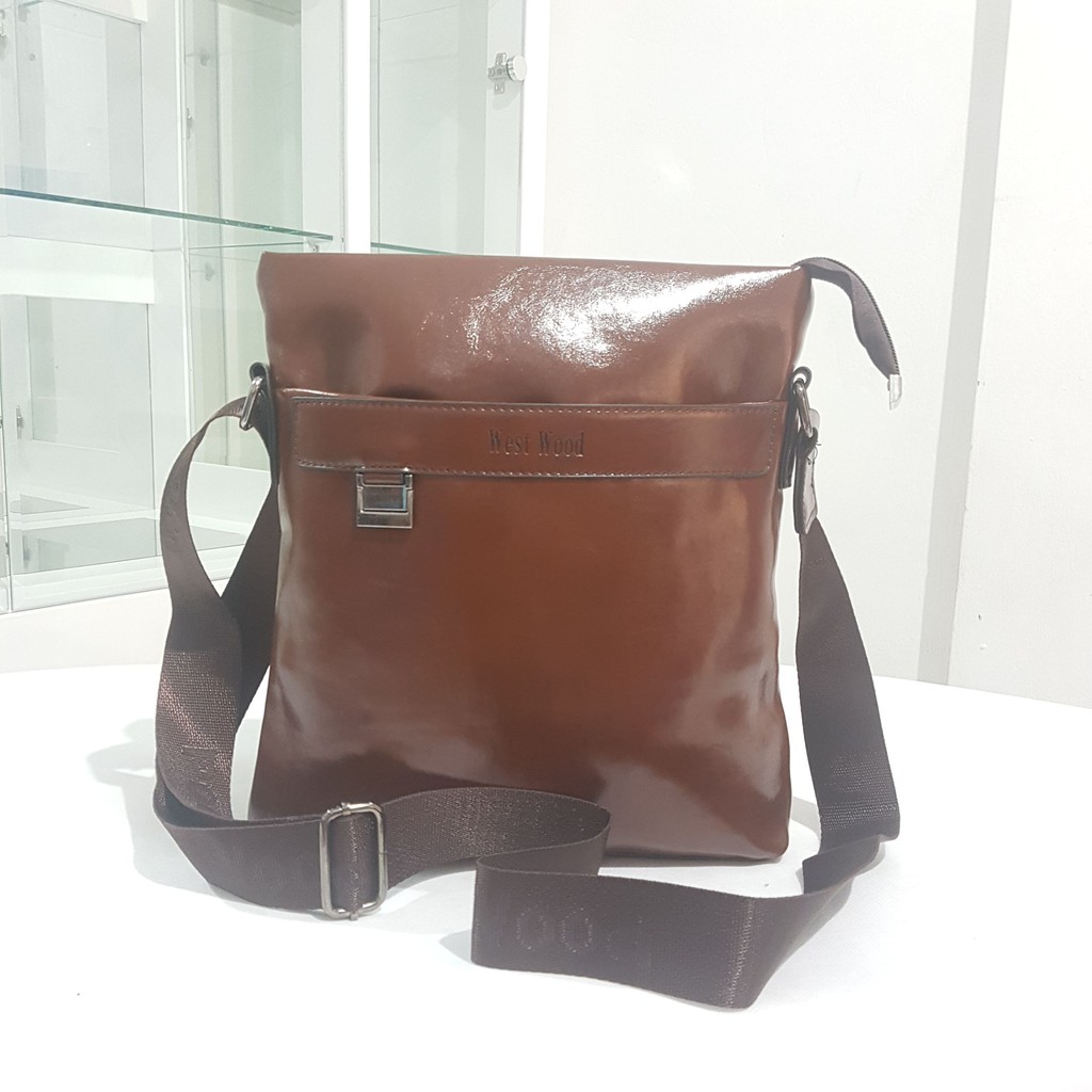 Tas Selempang Pria Kulit Tas Slempang Cowok WEST WOOD MB513