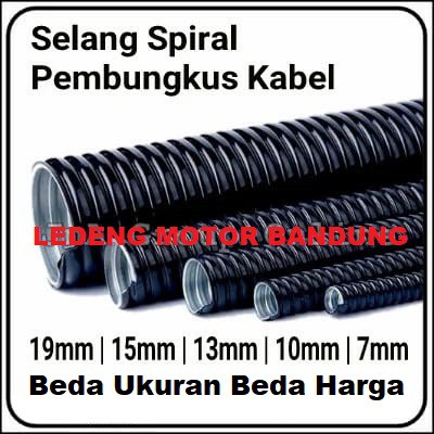 19mm Selang Spiral Flexible Belah Bungkus Kabel Fleksibel Motor Mobil