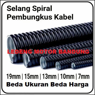 7mm Selang Spiral Flexible Belah Bungkus Kabel Universal Motor Mobil