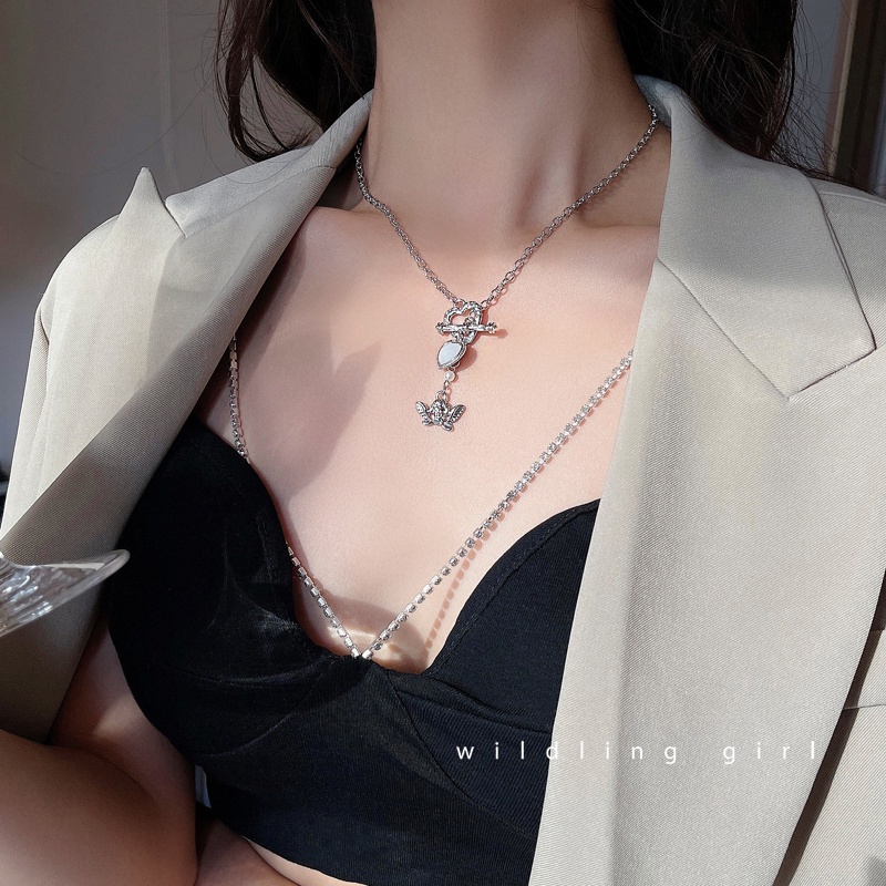 Angel Love Pendant Necklace Accessories Trendy Hip Hop Clavicle Chain Korea Temperament