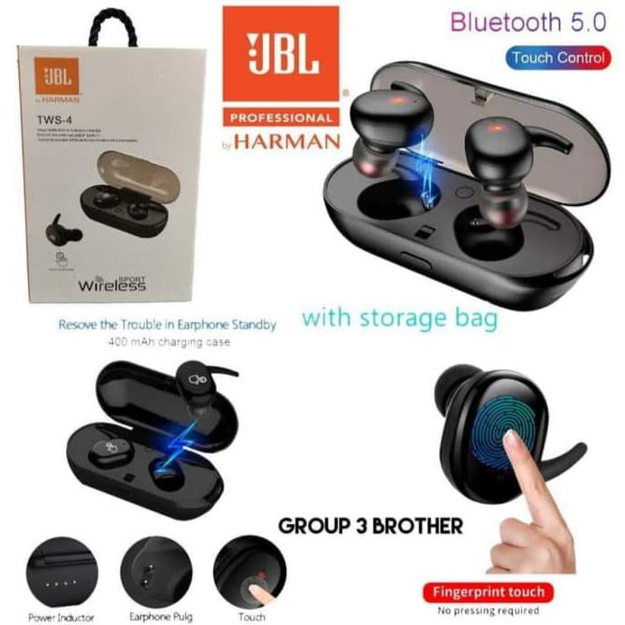 HEADSET BLUETOOTH UBL TWS 4 ERSI 5.0 EARBUDS STEREO WIRELESS.