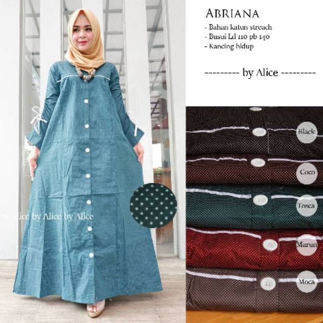 Baju long dress abriana