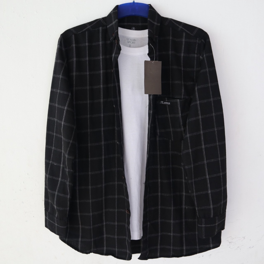 Kemeja pria flanel distro lengan panjang kemeja cowok kotak-kotak