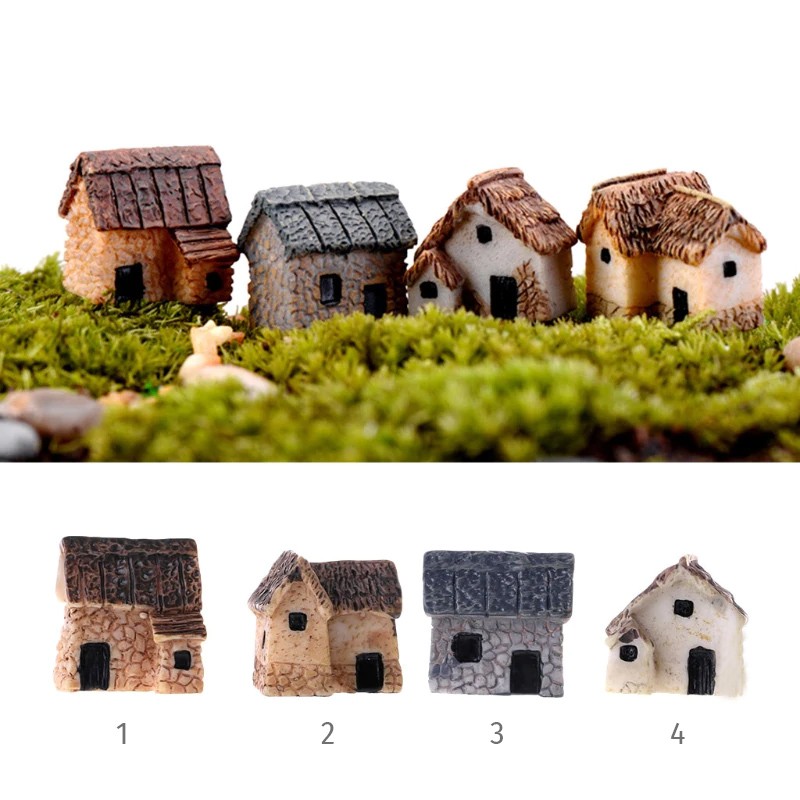 Dollhouse Miniatur Ornamen Bonsai Plastik Miniatur Rumah Terarrium Diorama Aquascape - MNODH06