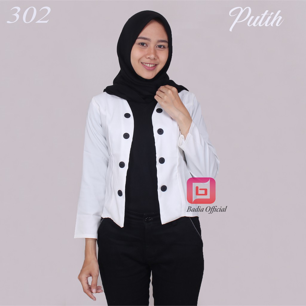 blazer korea button formal kantor kerja blejer motif kancing wanita slimfit