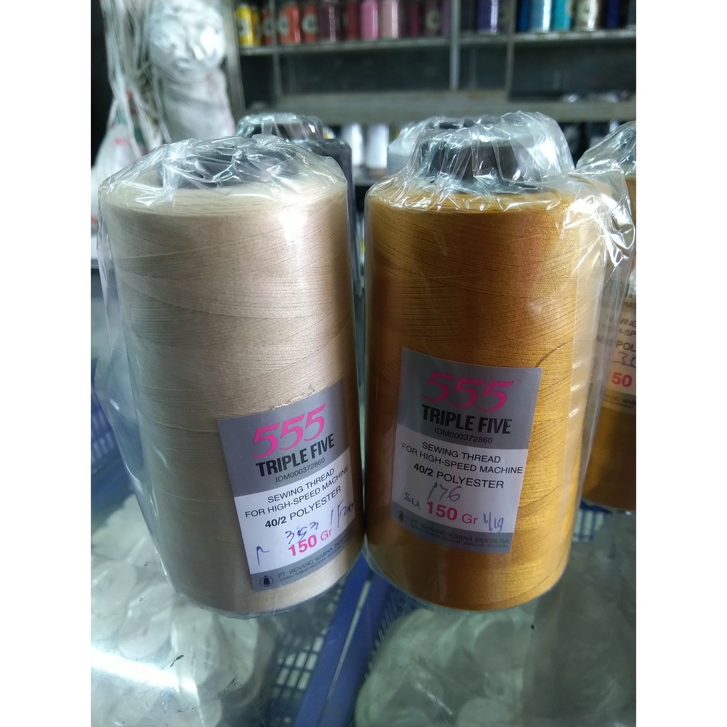 BENANG POLYESTER 555 TRIPEL FIVE UKURAN 40/2, 20/2 dan 20/3 part 1