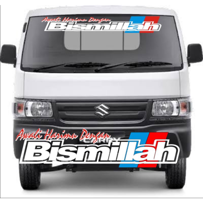 stiker cutting sticker variasi skotlet kaca mobil bismillah