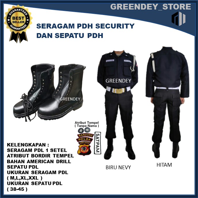 GLOSIR SERAGAM PDL SECURITY SATPAM + SEPATU PDL SECURITY MURAH BANDUNG BAYAR DI TEMPAT COD
