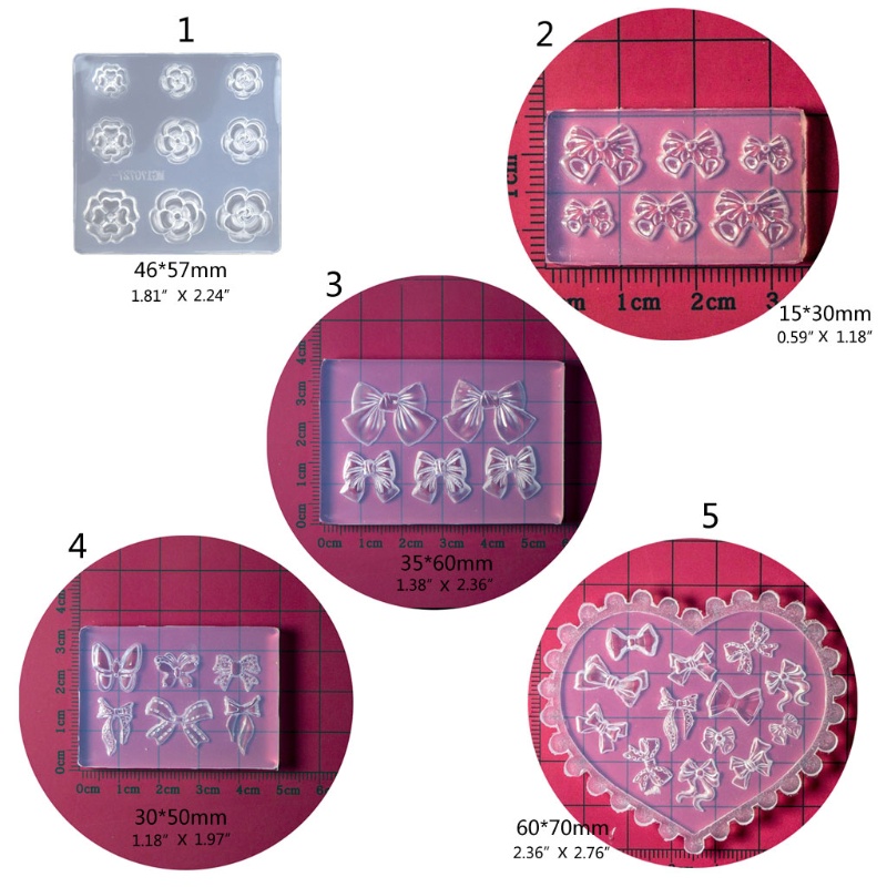 SIY  3D Flower Bowknot Nail Art Decoration Epoxy Resin Mold Nails Stickers Jewelry Silicone Mould DIY Crafts Casting Tools