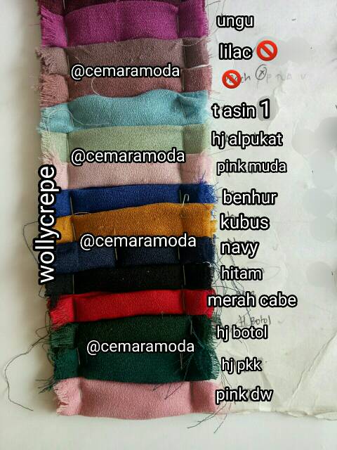 Kain woolycrepe PER 0.5meter / wollycrepe wolicrepe / wolycrepe / wollicrepe / wollicrep / wollycrep / kain kebaya hijab instant jilbab instan kerudung pasminah segitiga gamis