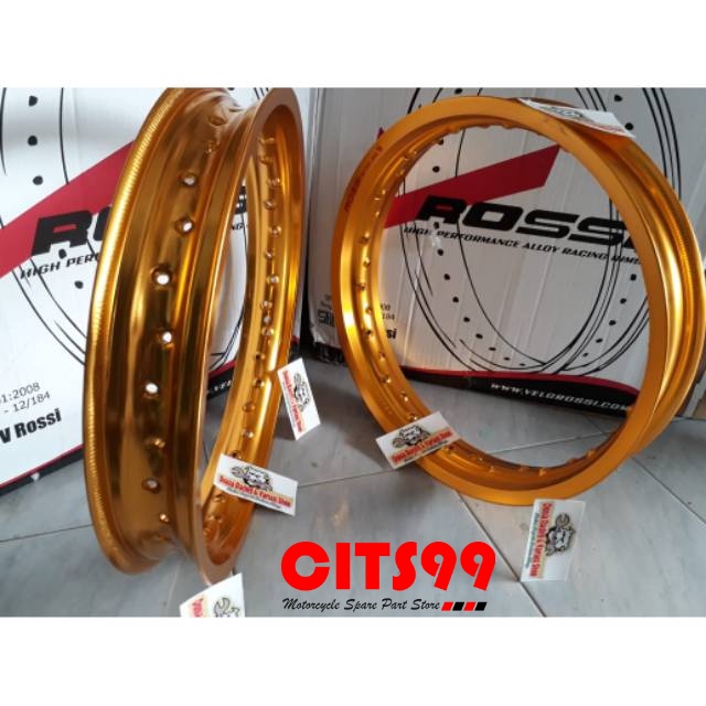 Velg Ruji ring 17 Sepasang  Gold Hitam Merah Biru Ungu Silver sepasang depan belakang Velg Rossi Pel