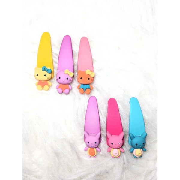 JLT05 Jepit Tektok Rabbit/Hellokity isi 3pcs 5cm