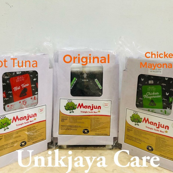 

Manjun Triangle Sushi Nori Seaweed Rumput Laut - Isi 100pcs - Chicken Mayo