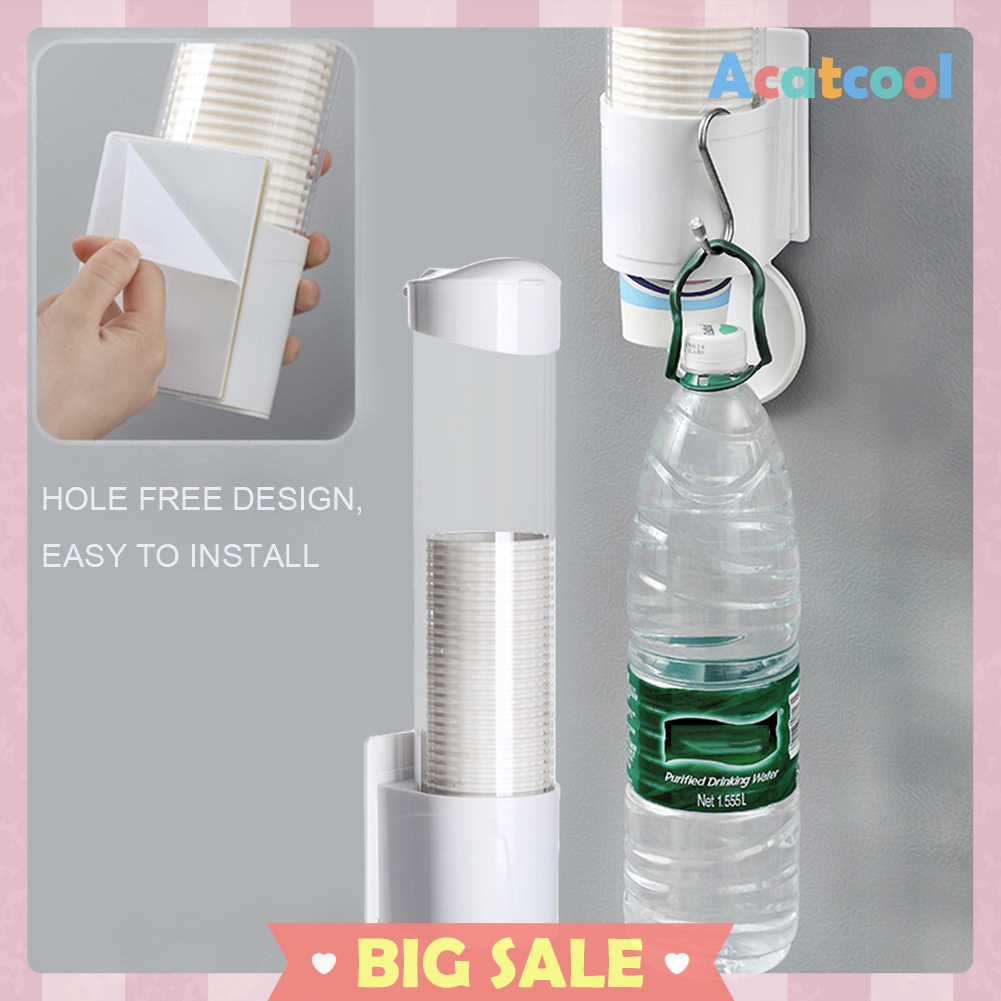 Plastic Cups Holder Disposable Cup Rack Dust-proof Paper Cups Dispenser