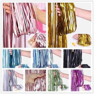 Tirai Rumbai Foil Glossy Party Backdrop Dekorasi Curtain Aksesoris Ulang Tahun Pesta