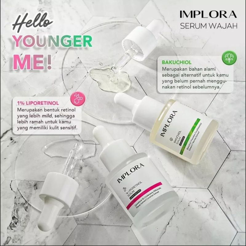 IMPLORA ACNE SERUM / LUMINOUS BRIGHTENING SERUM / MIDNIGHT SERUM / PEELING SERUM / SALMON DNA20ML BPOM