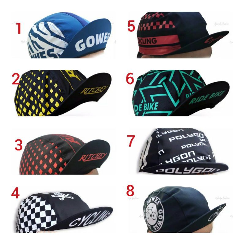 Topi cap sepeda lipat seli sepeda MTB bonus stiker