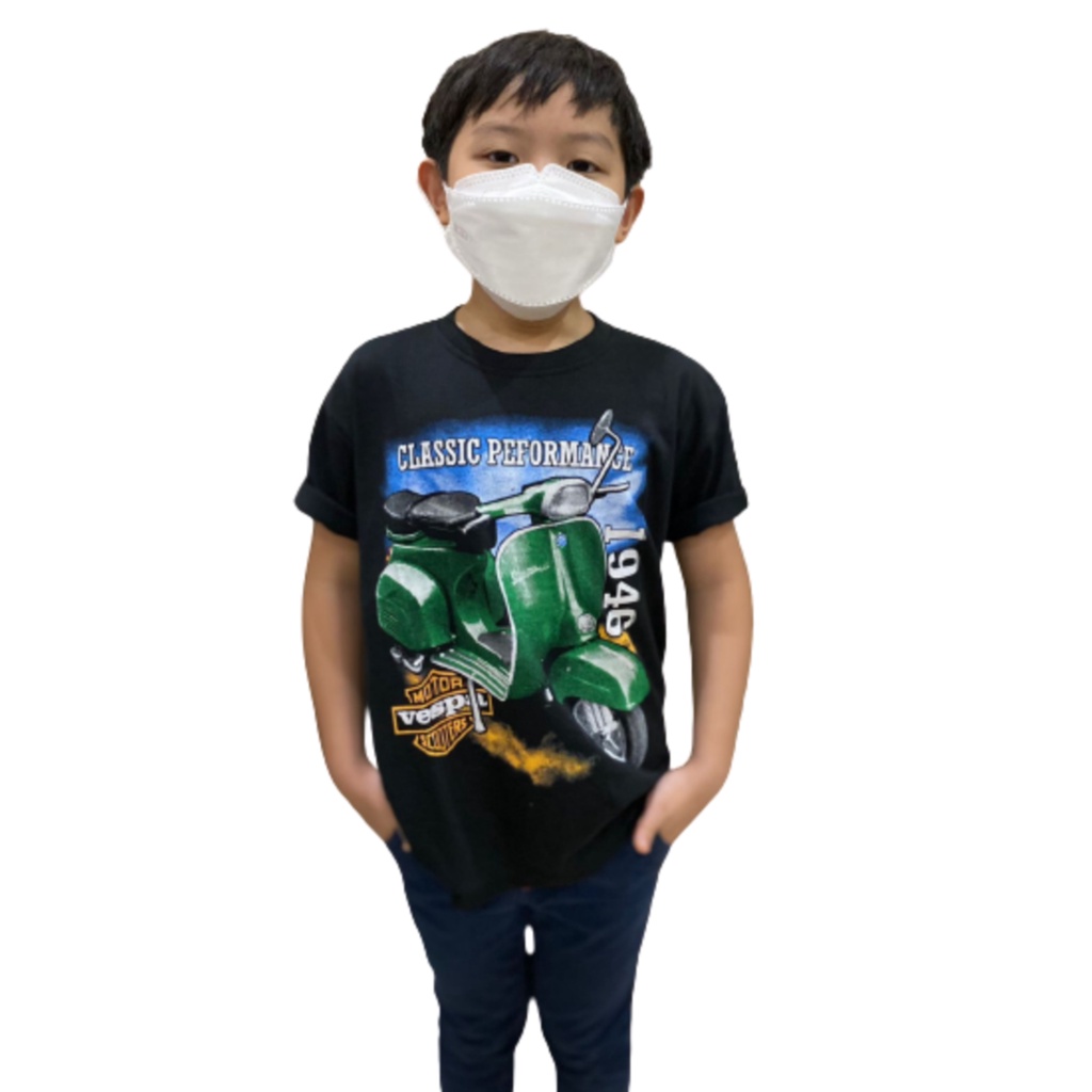 Kaos anak laki-laki gambar vespa hijau / kaos anak Tanggung / shalch trendy