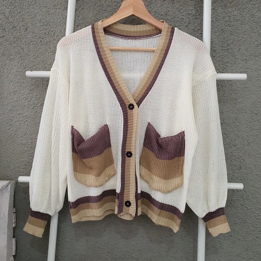 Sweater Cardigant Nura Outher Bahan Rajut Terbaru Korean Style