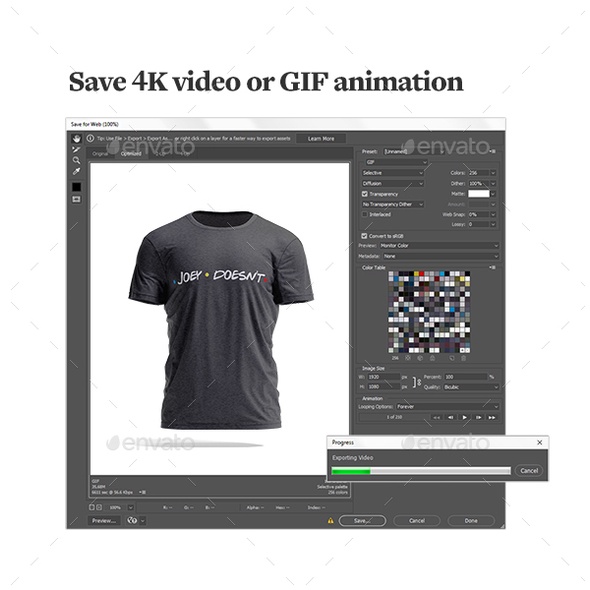 Mens T-Shirt Animated Mockups Set - Adobe Photoshop