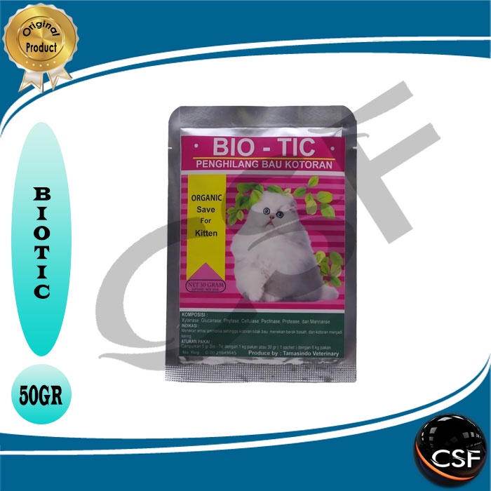 Bio Tic 50gr - Penghilang Bau kotoran Kucing/Kitten Aman Dimakan