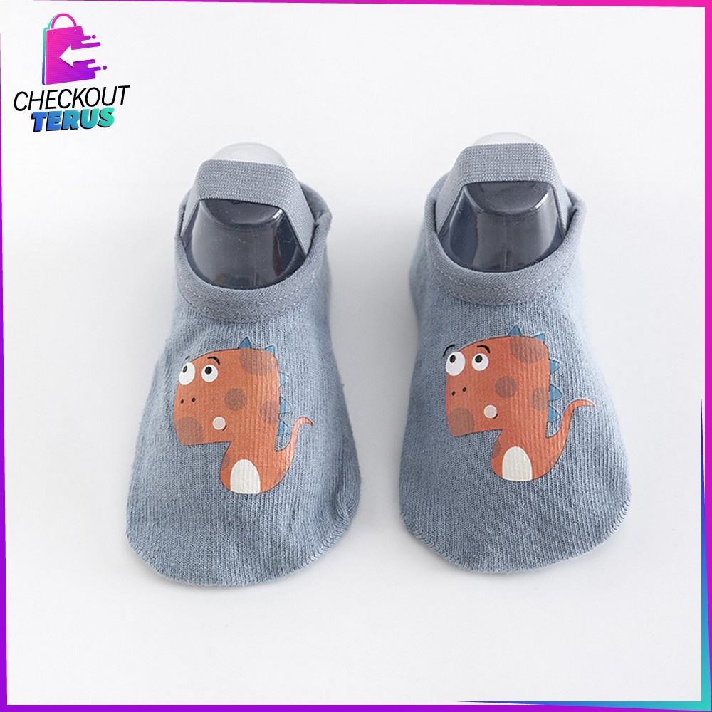 CT P216 Sepatu Bayi PreWalker Kaos Kaki Anak Bayi Unisex dengan Strap Motif Kartun Hewan Sepatu Baby Gambar Binatang Anti Slip