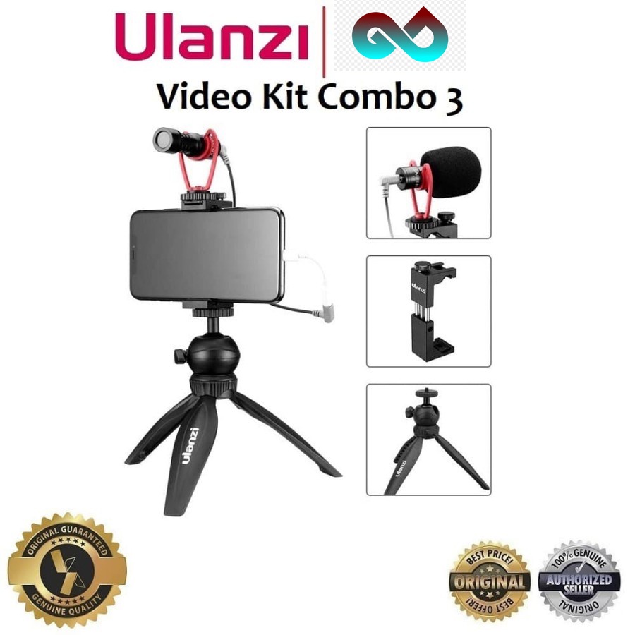 ULANZI Video Kit Combo 3 Paket Vlog buat Vlogging Mic Tripod Holder