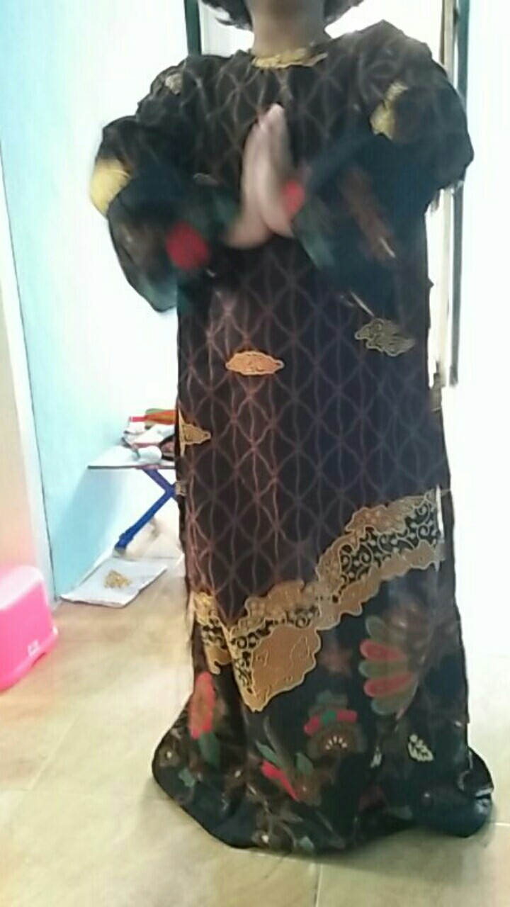 Batik Keluarga - Batik Couple Keluarga Muslim Sogan Family Ayah Ibu Anak Batik Set Family
