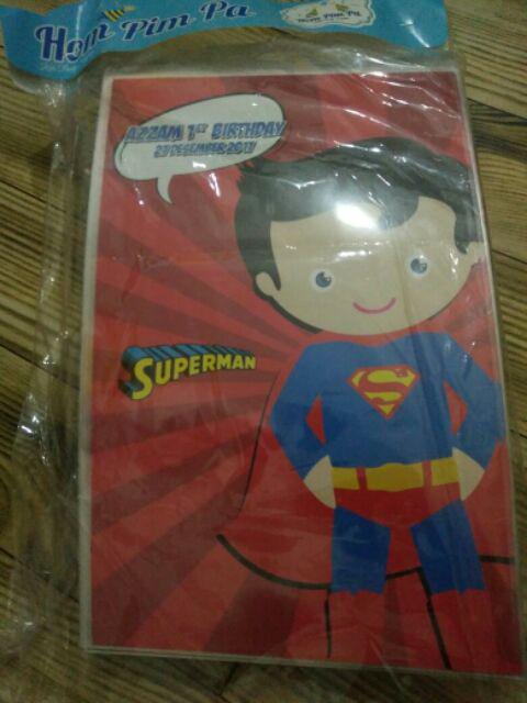 Plastik Snack / Plastik Snack Ulang Tahun Custom Karakter Superman Kids