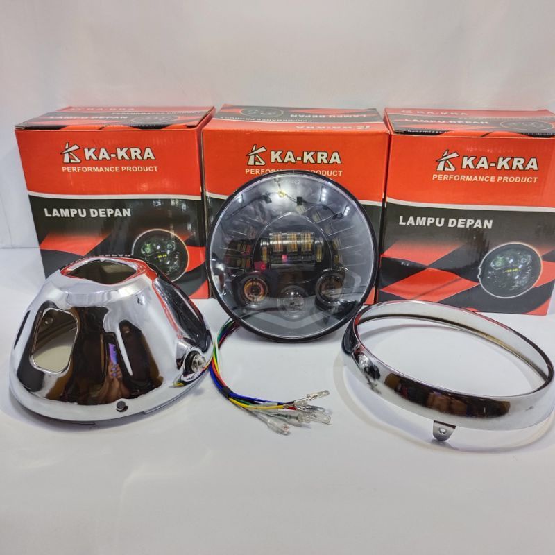 daymaker 7 inch plus batok include 19 titik led w175 xsr 155 ninja ss r tiger revo verza in