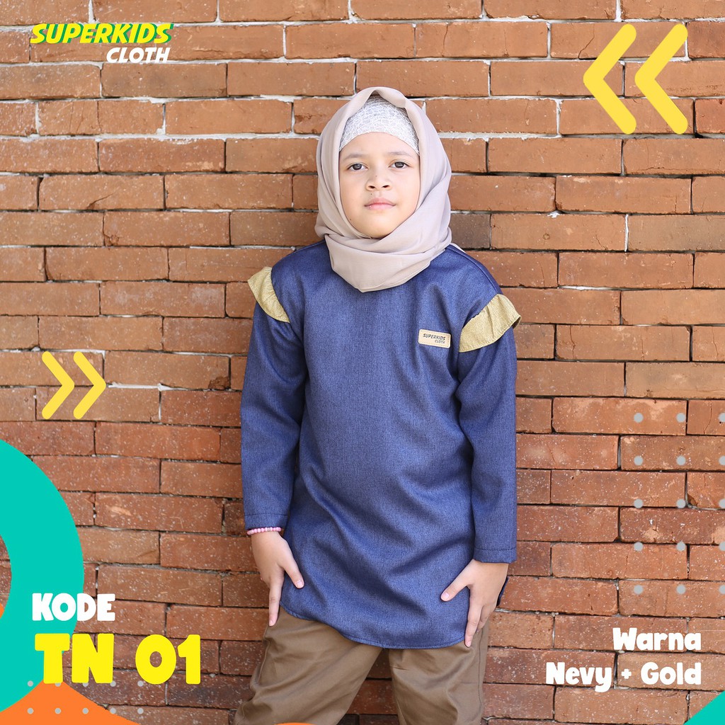 TUNIK ANAK CEWEK KEMEJA ANAK PEREMPUAN SUPERKIDS NEVY 1 - 10 Tahun