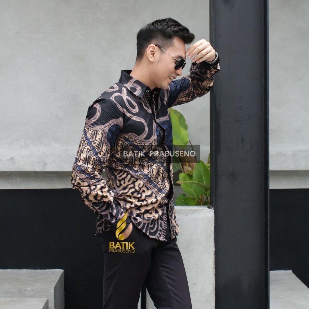 Kemeja Batik Pria Slimfit Lengan Panjang Original Batik Prabuseno Batik Couple Seragam Batik Seragam