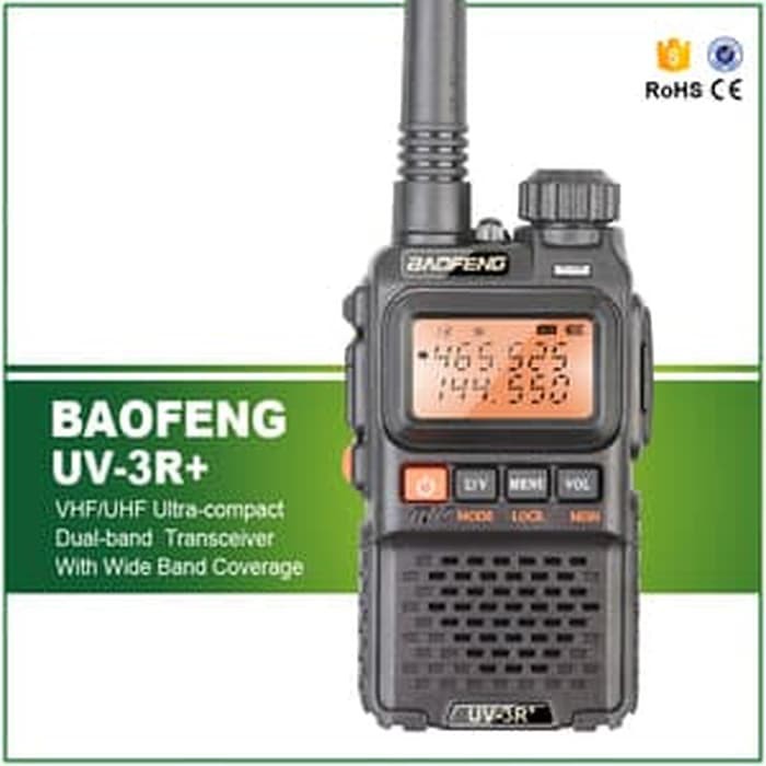 Baofeng Walkie Talkie Dual Band 3W 99CH UHF+VHF - UV-3R Plus