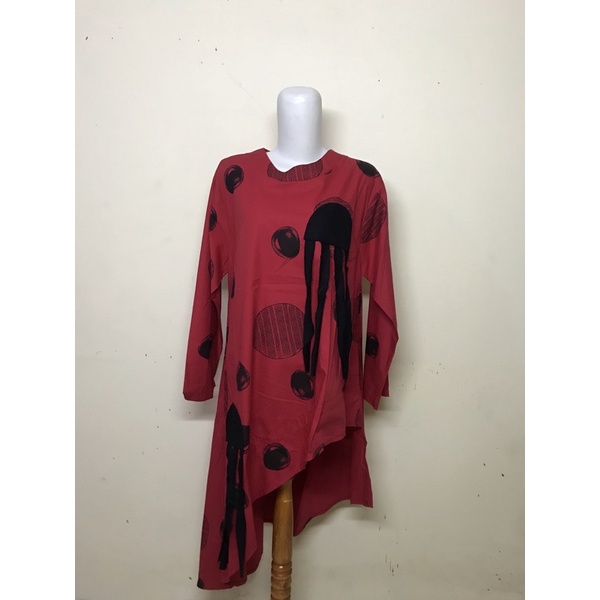 ATASAN TUNIK WANITA MOTIF POLKADOT