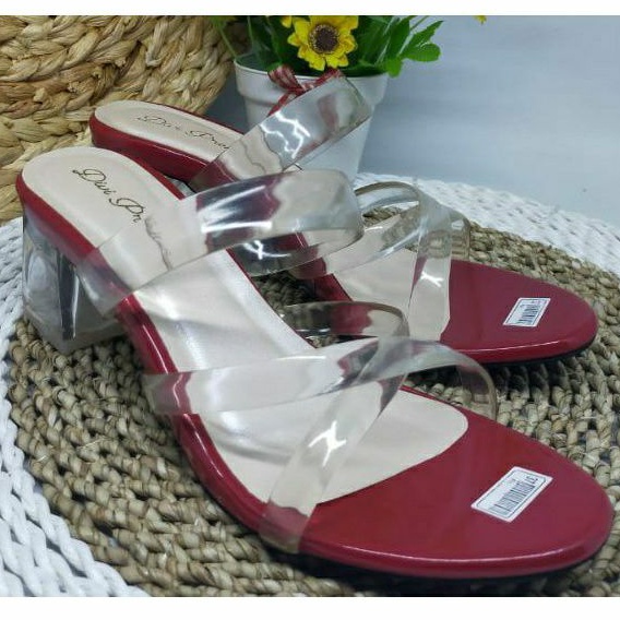 Heels Wanita Hak tahu Sandal ori kualitas premium Sandal andin Hp03 Hak kaca Bening