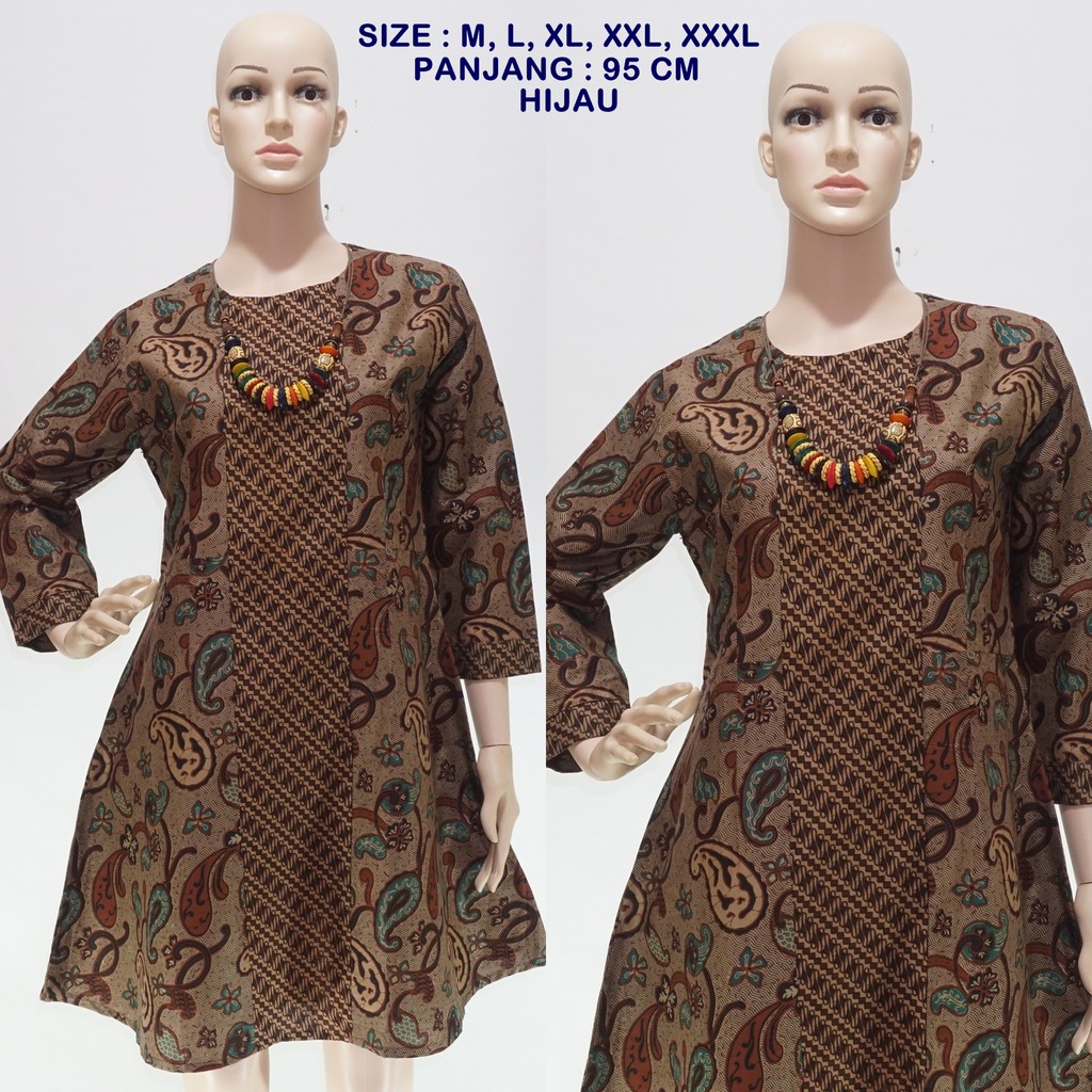 Dress Batik Godhong Pare Hijau DSC03775 | Shopee Indonesia